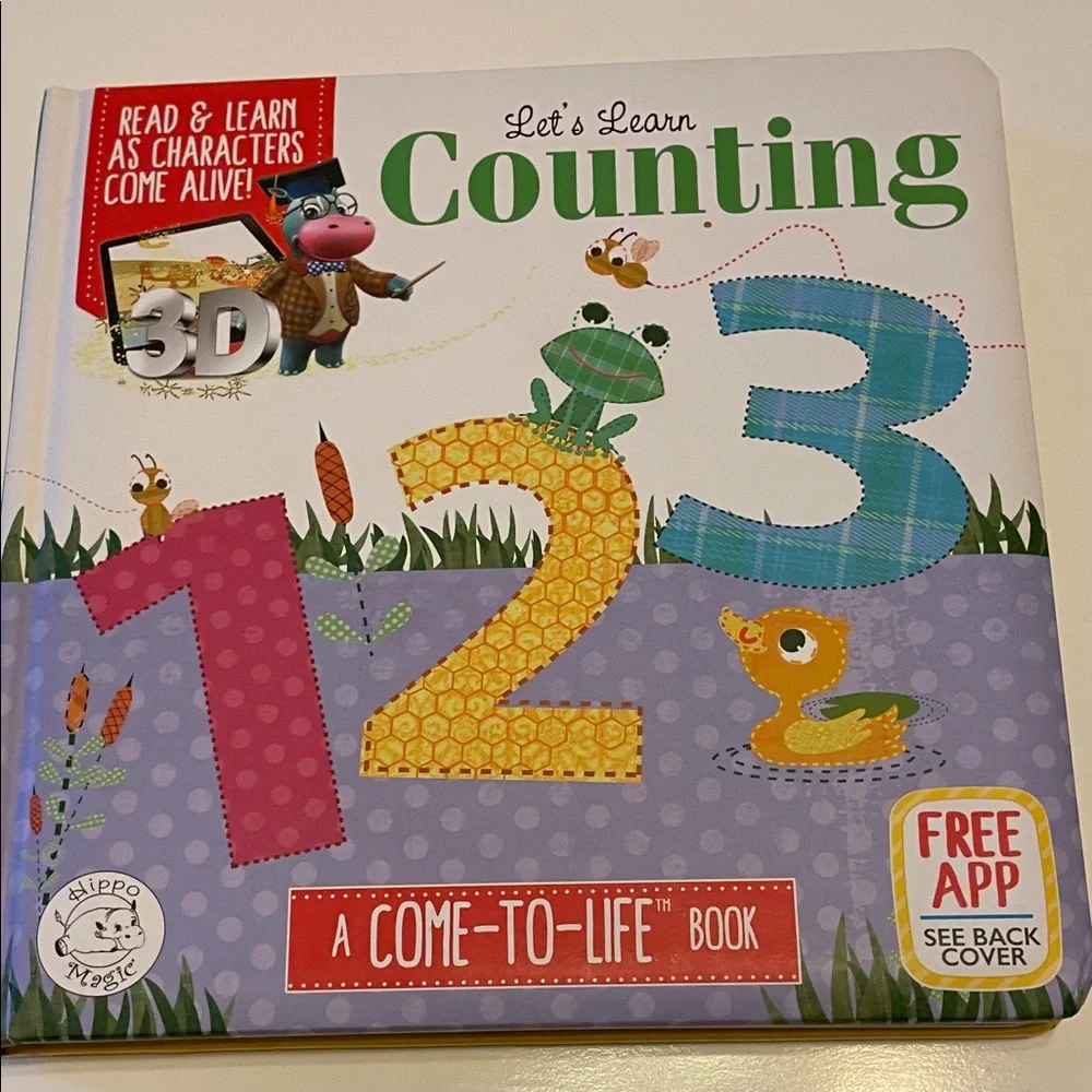 Let’s Learn Alphabet & Counting 3D Come To Life Books Set of 2 Hippo Magic